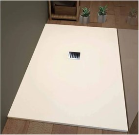 Piatto doccia in mineralmarmo 70x120 cm beige effetto pietra con griglia e piletta sifonata