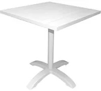 Tavolo Quadrato da Giardino in Alluminio 70x70 cm Vorghini Calipso Bianco