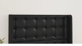 Testiera Ad Orecchio Nera 103x16x118/128 Cm İn Similpelle /