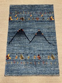 Loribaft Tappeto persiano 90x60 Blu (Iran) Annodato A Mano
