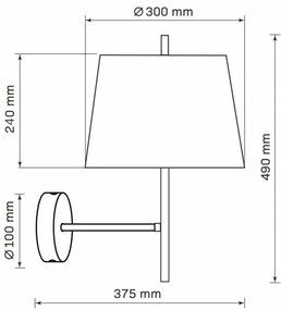 Applique ELENA 1xE27/20W/230V nero