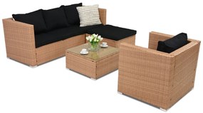 Mobili da giardino in rattan Roma Corner 5 Garden Point miele