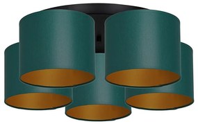 Lampadario a plafone ARDEN 5xE27/60W/230V verde/oro