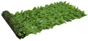 Paravento Da Balcone Con Foglie Verdi 200x75 Cm /
