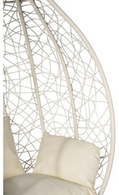 Poltrona sospesa bianco crema in rattan artificiale Noela - Bonami Selection
