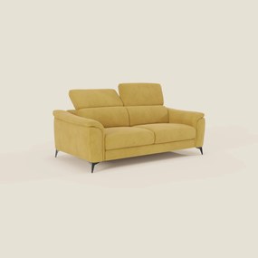 Arcos Divano 3 posti - piedini alti e poggiatesta reclinabili in microfibra impermeabile T11 giallo