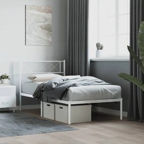 Giroletto con testiera metallo bianco 75x190 cm