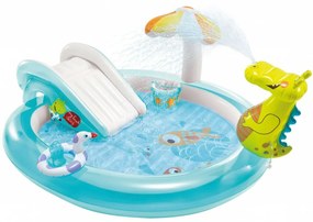 Piscina Gonfiabile per Bambini Intex Coccodrillo Parco giochi 201 x 84 x 17 cm (3 Unità)