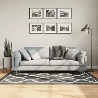 Tappeto Lavabile Nero e Bianco 120x180 cm Antiscivolo 136605