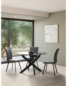 Tavolo da pranzo rotondo con piano in vetro 120x120 cm Ruth - Marckeric