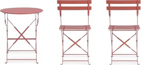 Set da pranzo da giardino color terracotta in acciaio per 2 persone Austin – Bizzotto