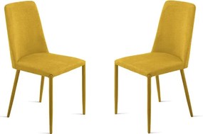 Sedia imbottita in tessuto Giallo ETTORE 2 sedie
