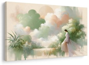 Quadro su tela – Donna in paesaggio romantico