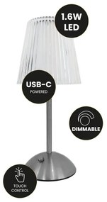 LED Lampada da tavolo ricaricabile touch dimmerabile ELBA LED/1,6W/800 mAh cromo opaco/limpido