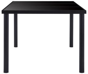 Tavolo da pranzo nero 160x80x75 cm in vetro temperato