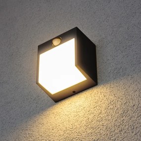 Brilagi-LED Lampada da parete esterna con sensore TERNI LED/12W/230V nera IP44