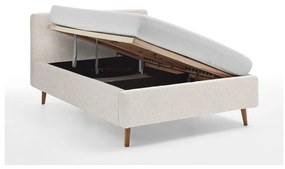 Letto matrimoniale imbottito bianco con contenitore con rete inclusa 140x200 cm Mattis – Meise Möbel