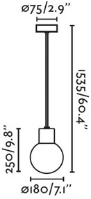 FARO 74427C-01 - Lampadario su filo da esterno MOON 1xE27/15W/230V IP44