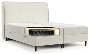 Letto boxspring crema con contenitore 180x200 cm Melba - Maison de Rêve