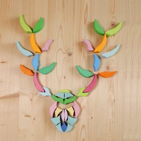 Grimm's - Puzzle in legno - grande mandala colorato - 73 pz