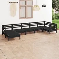 Set Salotto da Giardino 7 pz in Legno Massello di Pino Nero 3082968