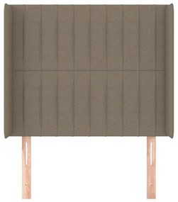Testiera ad orecchio tortora 103x16x118/128 cm in tessuto