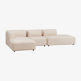 Divano Modulare Con Chaise Longue Sinistra In 3 Pezzi Con Chaise Lounge Fogler Ciniglia Crema Beige - Sklum