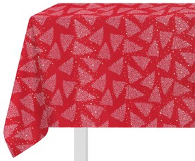 Tovaglia antimacchia 140x180 cm alberi Natale rossa