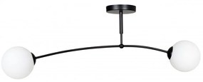Lampadario a Sospensione in Acciaio e Vetro PREGOS 2 Nero/Bianco 2xE14 Colore del corpo Nero