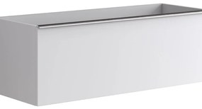 Mobile da bagno sospeso sotto lavabo L 120 x H 40 x P 45.5 cm bianco laccato opaco, 2 cassetti Pixel plain