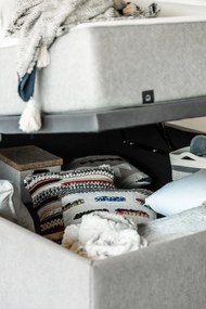 Kave Home - Base letto con contenitore Matters grigio per materasso da 150 x 190 cm
