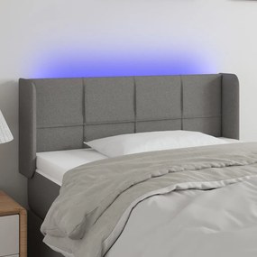 Testiera A Led Grigio Scuro 103x16x78/88 Cm İn Tessuto /