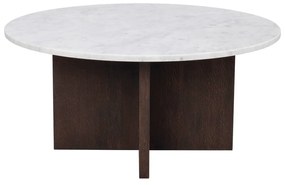 Tavolino rotondo in marmo bianco-marrone 90x90 cm Brooksville - Rowico