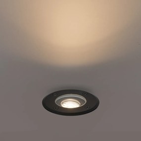 Faretto da terra per esterni moderno nero 35 mm orientabile IP65 - Delux