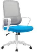 Sedia da Ufficio Blu e Grigio Poltrona da Scrivania Girevole Regolabile 98-108cm