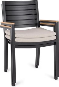 Sedie da esterno in set color antracite in metallo 4 pz Henna – Bizzotto