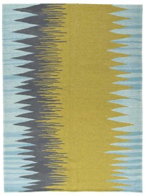 Kilim Tappeto 140x180 Giallo (Iran) Tessuto A Mano