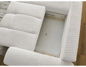 Divano angolare bianco allungabile/con contenitore (con penisola a sinistra/con chaise lounge) con rivestimento in bouclé Roxelane – Bobochic Paris