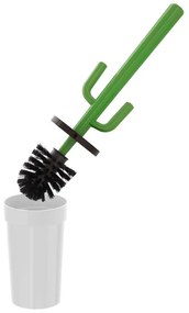 Scopino WC Cactus da appoggio bianco in plastica con setole nere