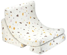 Poltrona per bambini bianca con rivestimento in bouclé e ciniglia Terrazzo Moon – Wigiwama