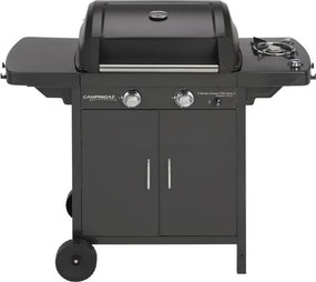 Campingaz 2 Series D Barbecue a Gas Serie 2 Classic EXS Vario a 2 fuochi, Potenza 7,5 kW, Griglia e Piastra in ghisa, 1 Tavolo Laterale, 10 Litri,