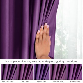 Tenda parzialmente oscurante viola in velluto 140x270 cm Pleat – Restilo