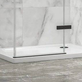Kamalu - Box doccia 80x70 telaio nero porta battente 70cm laterale fisso 80cm | KT5000N