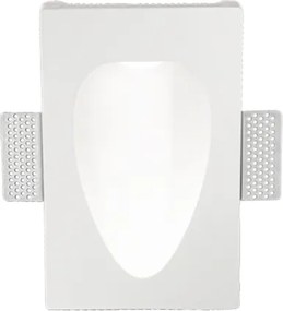 Lampada faretto LED da incasso in gesso verniciato Bianco LISCIO 14x23 cm