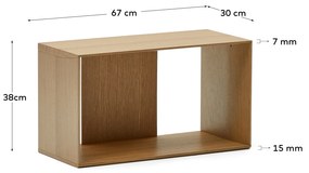 Kave Home - Modulo libreria medio Litto impiallacciato rovere 67 x 38 cm