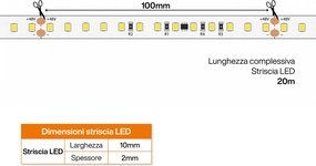 Striscia LED 48V 15W/m Ultra Long Professionale - IP20 - 20 metri