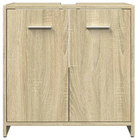 Mobile lavabo bagno rovere sonoma 60x33x60 cm legno multistrato