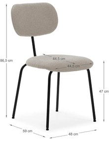 Set di sedie da pranzo beige 4 pz Dash - Marckeric