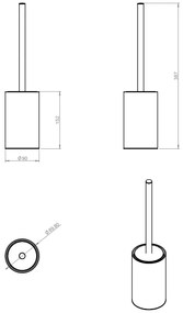 Portascopino wc a pavimento cromo Cosmic Architect 2350101