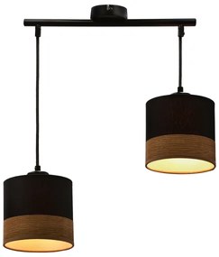 Lampadario a sospensione con filo PORTO 2xE27/60W/230V nero/marrone